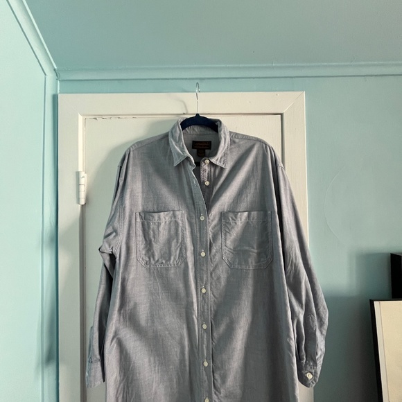 Vintage Eddie Bauer Oxford Shirtdress, M Tall, Blue - Picture 4 of 13